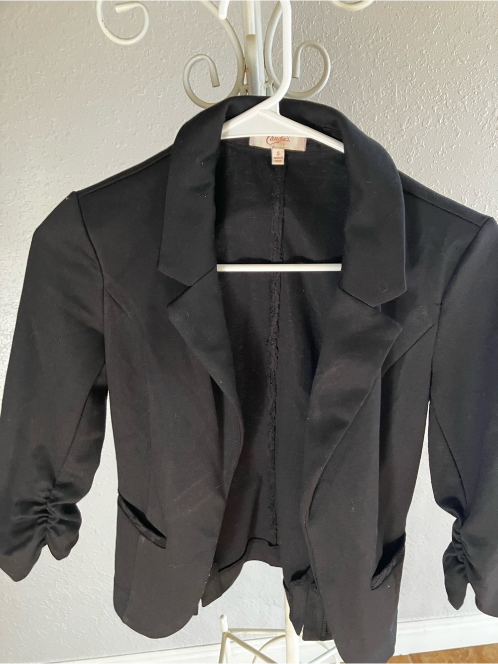 Candie's Black Cropped Tailored Blazer Jacket